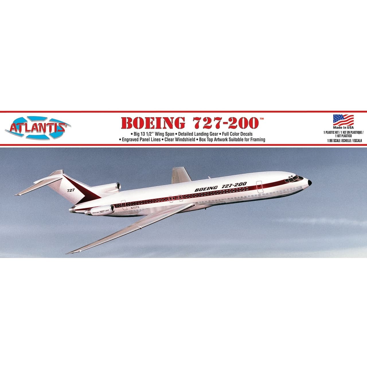 Atlantis&#xAE; Boeing 727-200&#x2122; Airliner Boeing Markings Plastic Model Kit